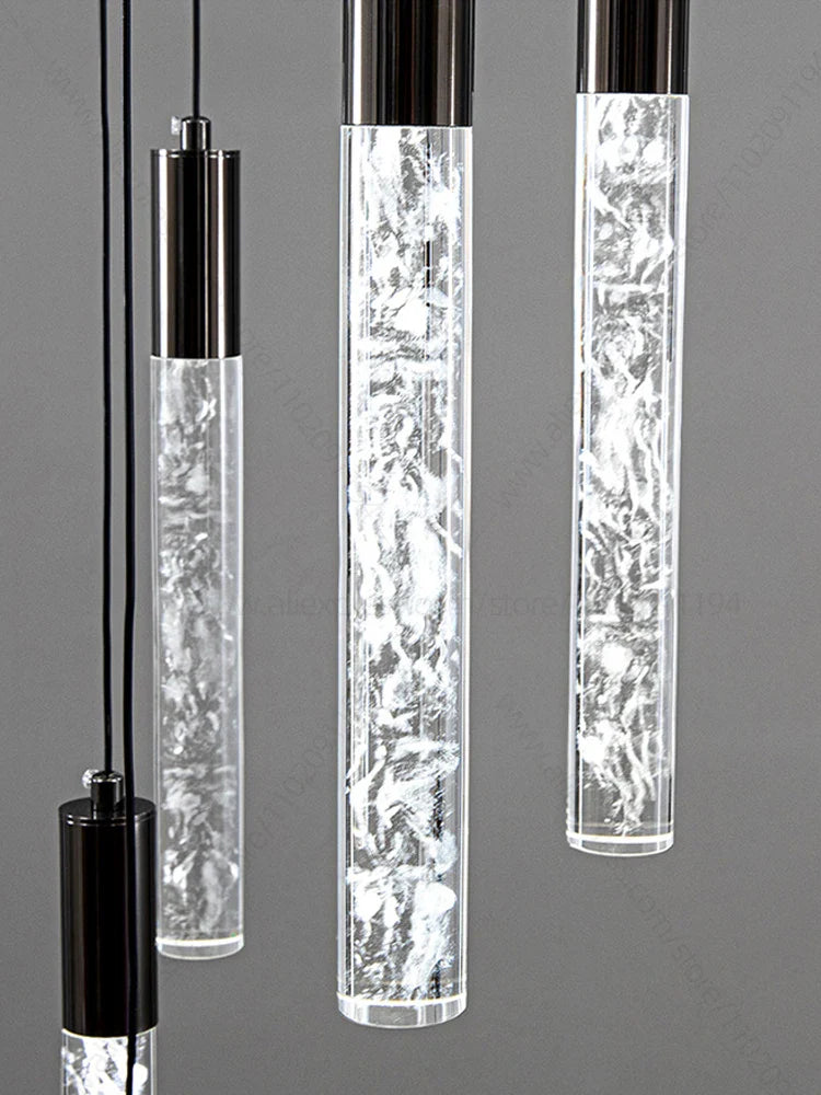 Afralia™ Crystal Living Room Hotel Chandelier | Luxury Pendant Lamp for Kitchen Staircase