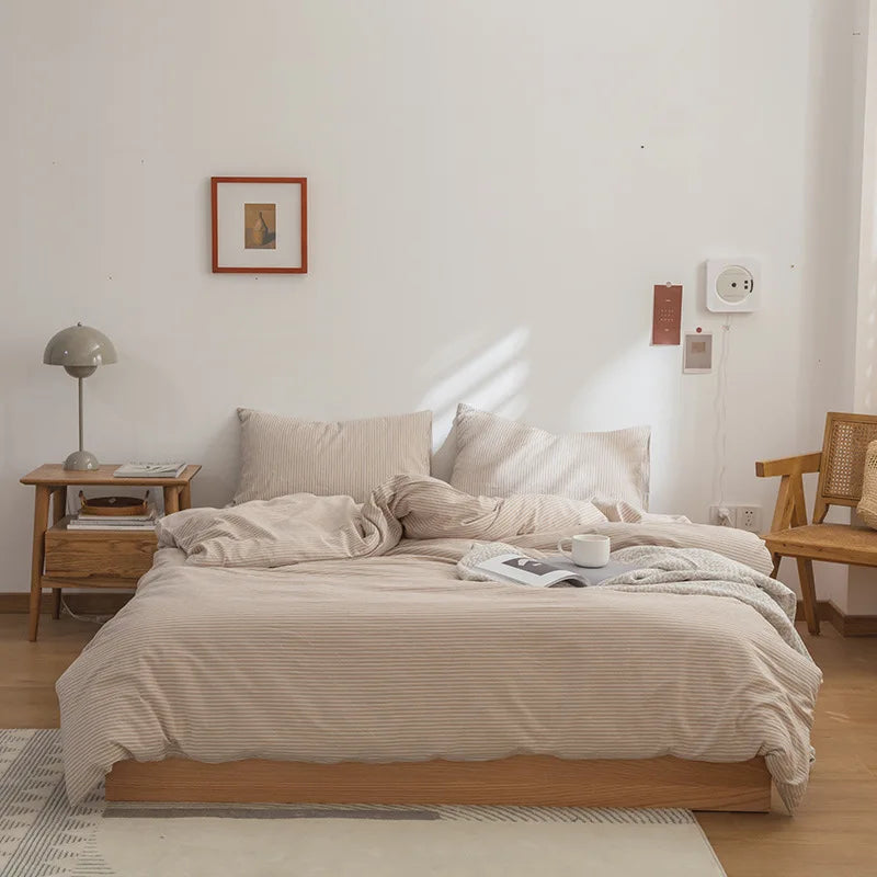 Afralia™ Pure Cotton Check Single Quilt Cover - Luxury Printed Duvet Queen - All Seasons