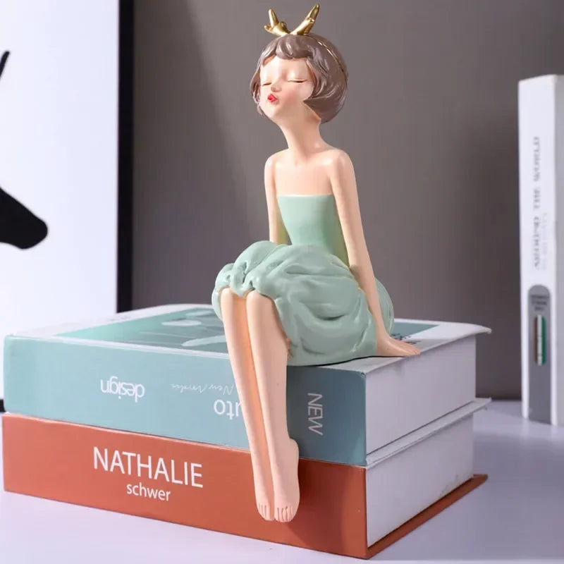 Afralia™ Bowknot Fairy Girl Figurines, Nordic Decor and Crafts, Bubble Gum Girls Theme