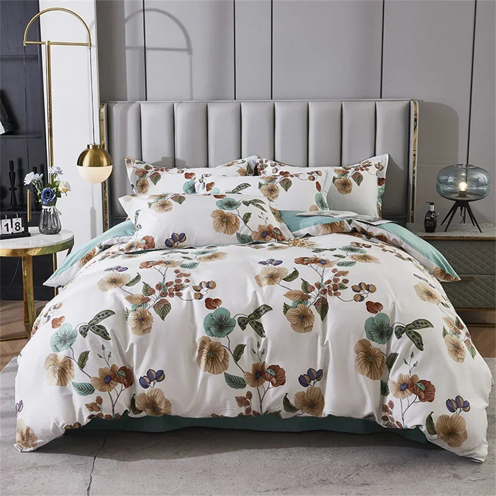 Afralia™ 600TC Egyptian Cotton Queen King Bedding Set Duvet Cover Bed Linens