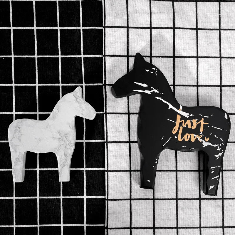 Afralia™ Wooden Horse Figurine Child Toy Gift Home Decoration Ornament