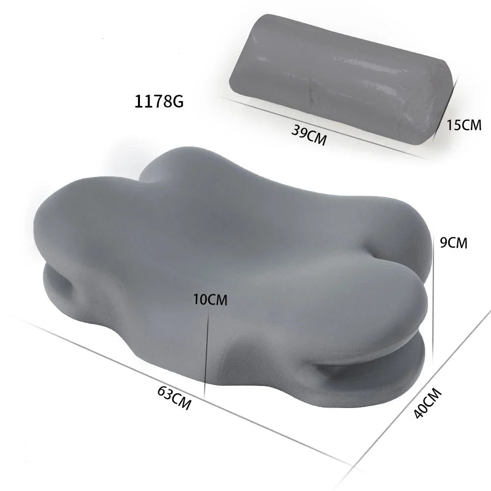 Afralia™ Memory Cotton Ice Silk Cervical Pillow for Home Sleep Aid and Body Support