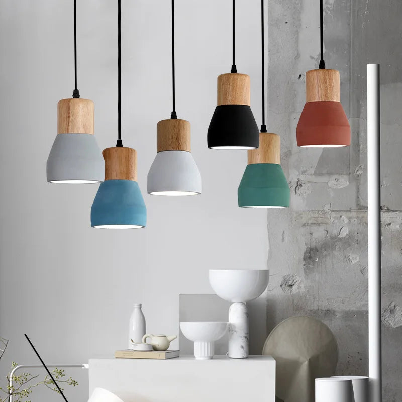 Afralia™ Cement LED Pendant Lamp Industrial Decor Bedroom Living Room Bar Cafe