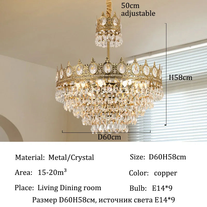 Afralia™ Crystal Crown Chandelier: Modern LED Ceiling Light Fixture for Luxury Home Decor