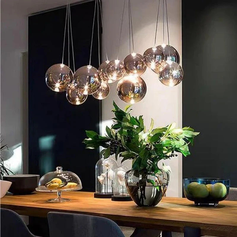 Afralia™ Bubble Glass Chandeliers Pendant Lights for Kitchen Island and Dining Room