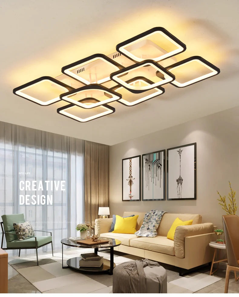 Afralia™ Dimmable LED Chandelier for Bedroom Living Room Study, Modern Acrylic Lighting Fixture