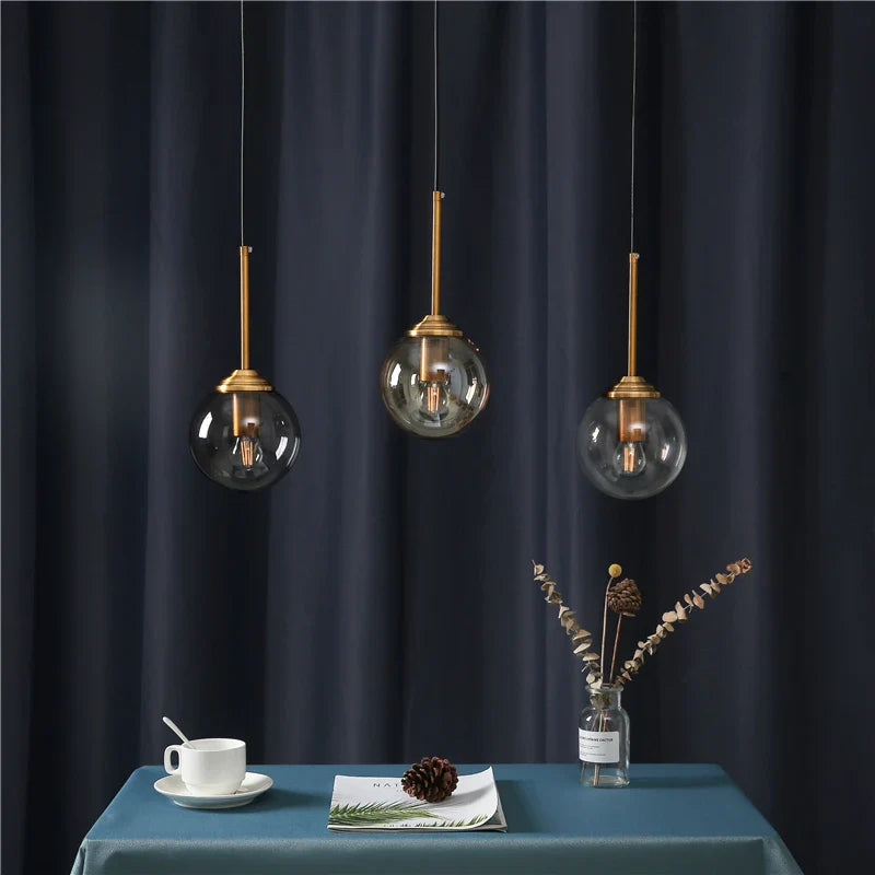 Afralia™ Glass Ball Wall Lamps LED Vintage Mirror Bedside Bedroom Light Modern Nordic Style