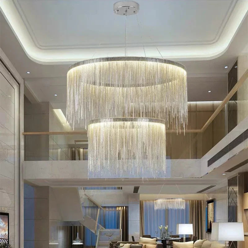 Afralia™ Tassel Chandelier: Postmodern Creative Lighting for Living Room, Dining Room, Bedroom, and Clothing Store