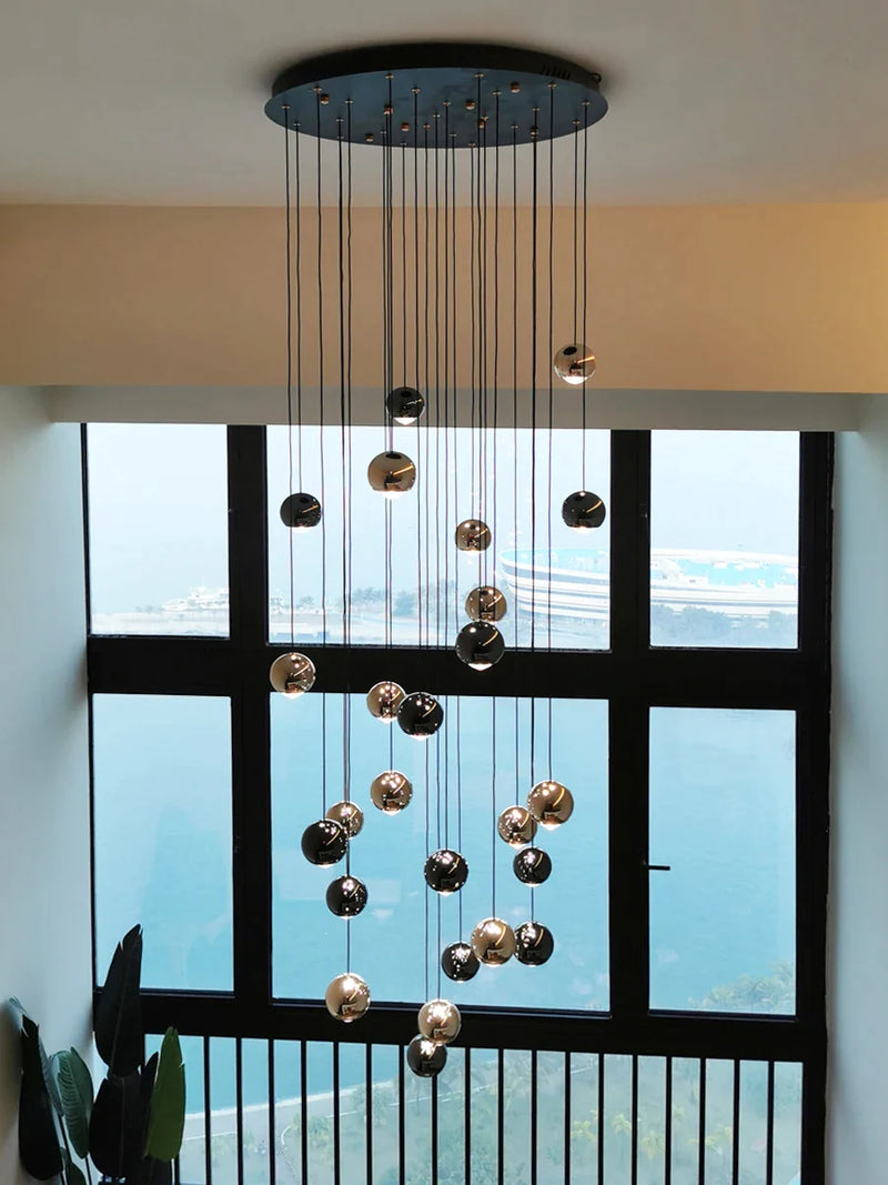 Afralia™ Modern Round Ball Pendant for Villa Living Room Home Decor Lighting