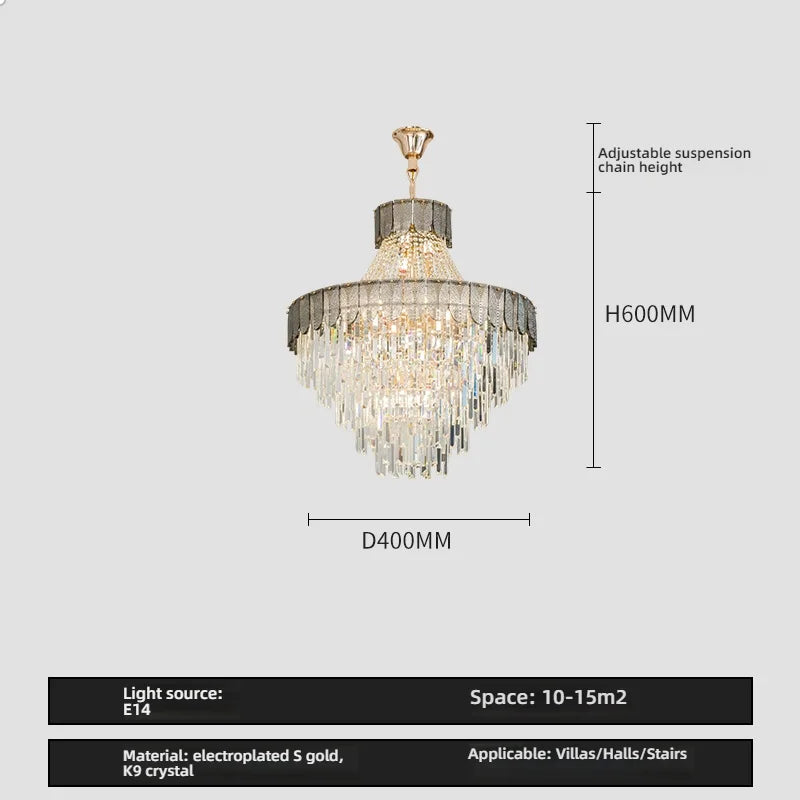 Afralia™ Crystal Chandelier: Luxurious Modern Living Room Villa Light Fixtures