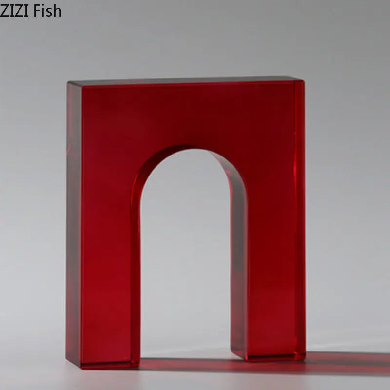 Afralia™ Geometric Crystal Arch Glass Sculpture Desk Decoration Ornament