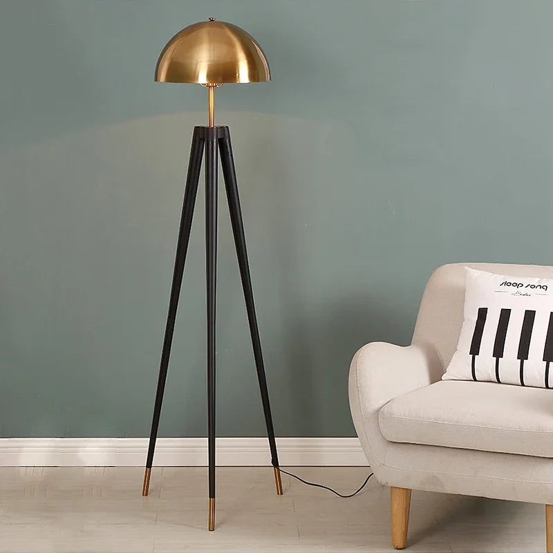 Afralia™ Modern Gold Tripod Floor Lamp - Nordic LED Standing Lamp for Home Decoration