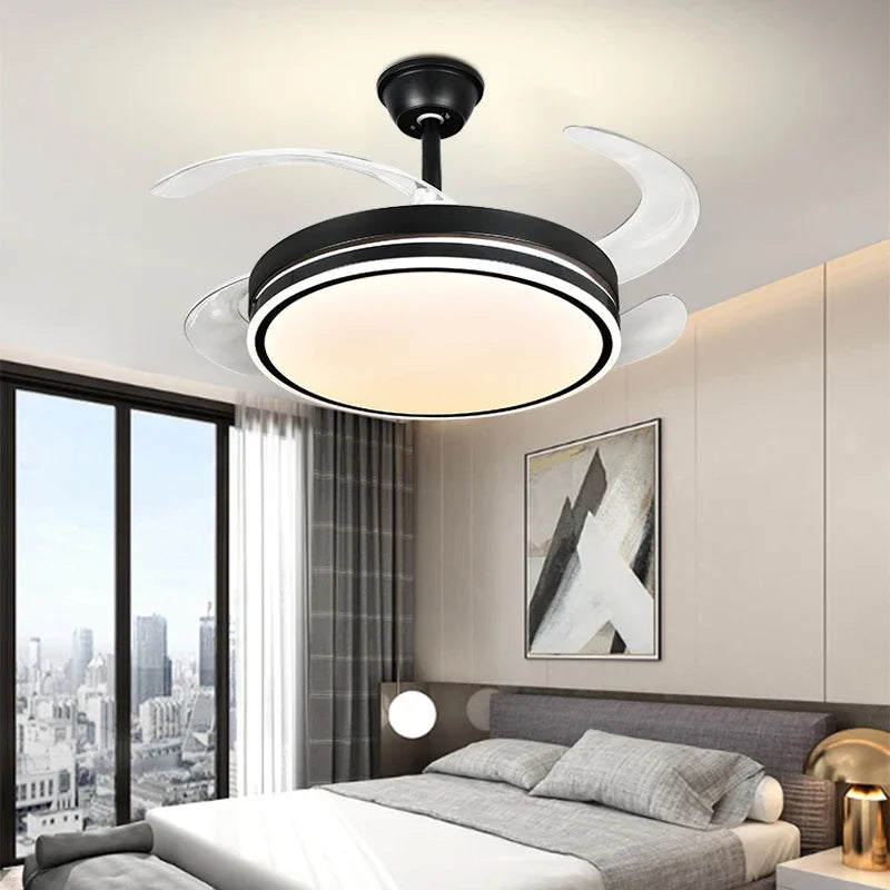 Afralia™ LED Fan Lamp: Modern Invisible Ceiling Chandelier for Living Room, Bedroom & Dining Room