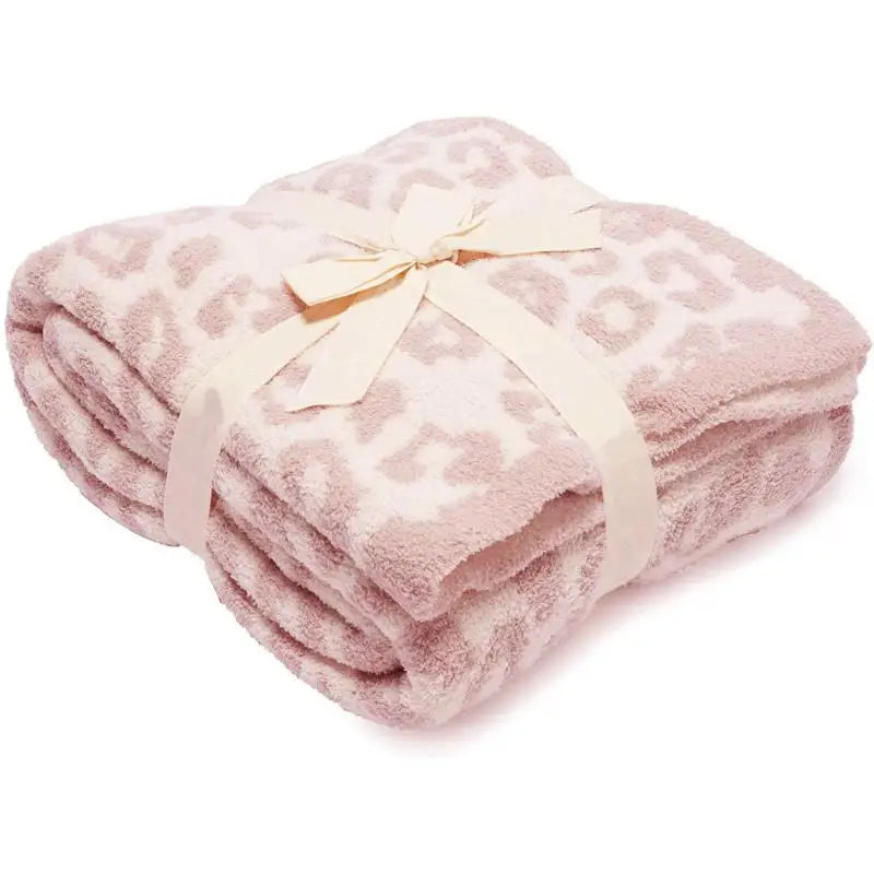 Afralia™ Leopard Print Knitted Fleece Blanket: Super Soft & Lightweight for Sofa Nap