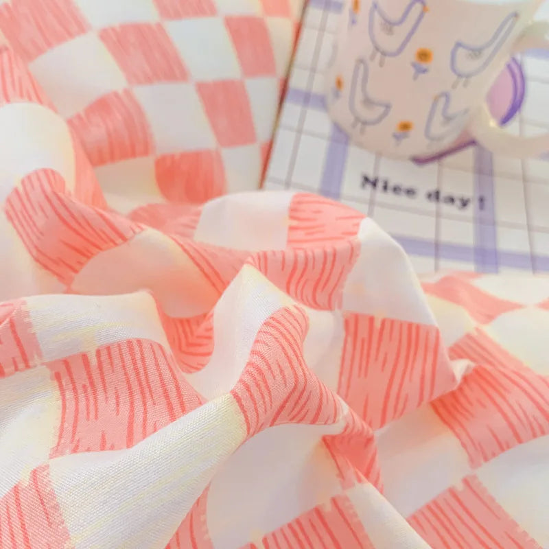 Afralia™ Nordic Checkerboard Pattern Washed Cotton Bedding Set for All-Season Comfort