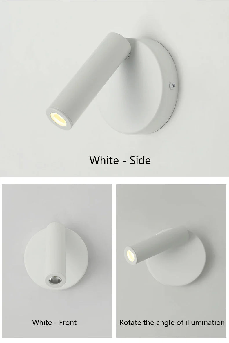 Afralia™ Rotating LED Wall Sconce, Adjustable Reading Lamp for Hotel Bedroom & Study