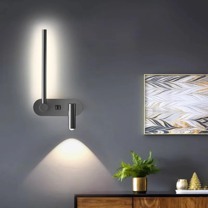 Afralia™ Modern LED Wall Lamp Bedroom Spotlight Rotating Living Room Decor