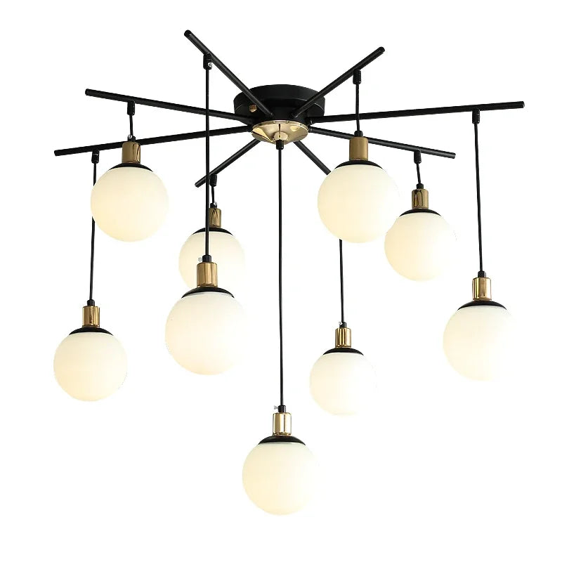 Afralia™ Art Glass Ball Molecule Chandelier for Living Room, Children's Room, Study & Home Decor