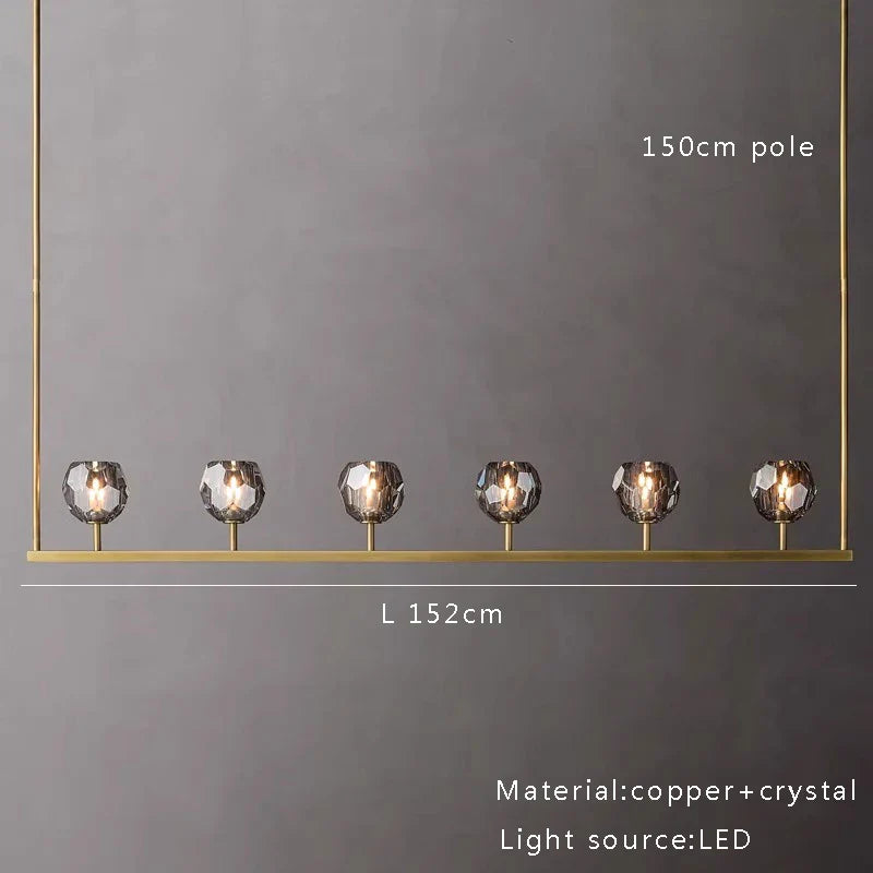 Afralia™ Black Bronze Copper Crystal Chandelier Lights for Kitchen Island Dining Decor