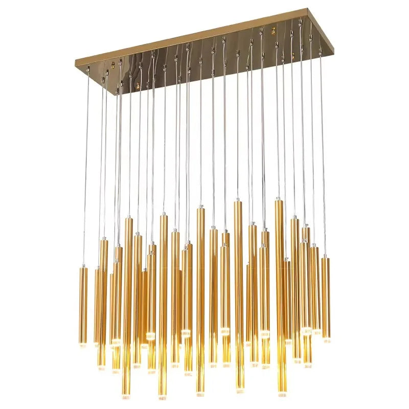 Afralia™ Crystal Chandelier: Luxury Gold Black Linear Ceiling Light for Living Room