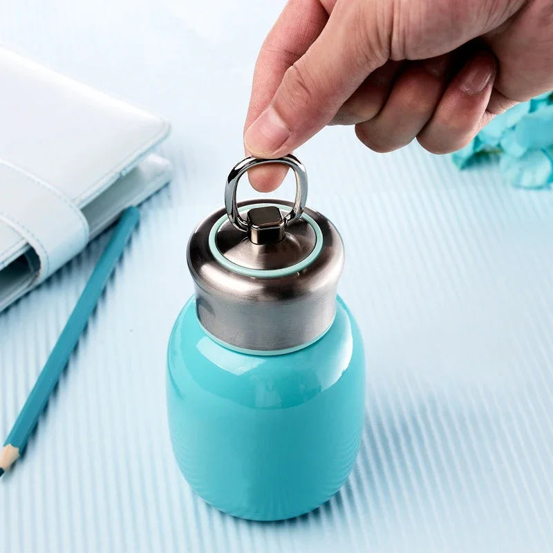 Afralia™ Mini Stainless Steel Vacuum Flask for Kids & Travel, Big Belly Coffee Bottle