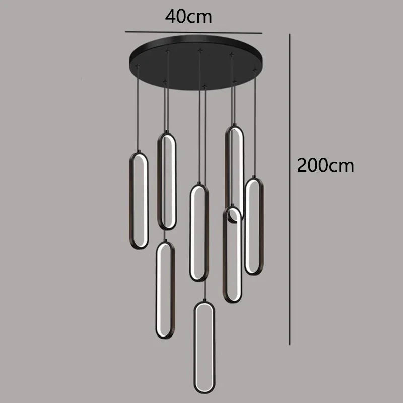 Afralia™ LED Staircase Chandeliers | Modern Pendant Light for Living Room