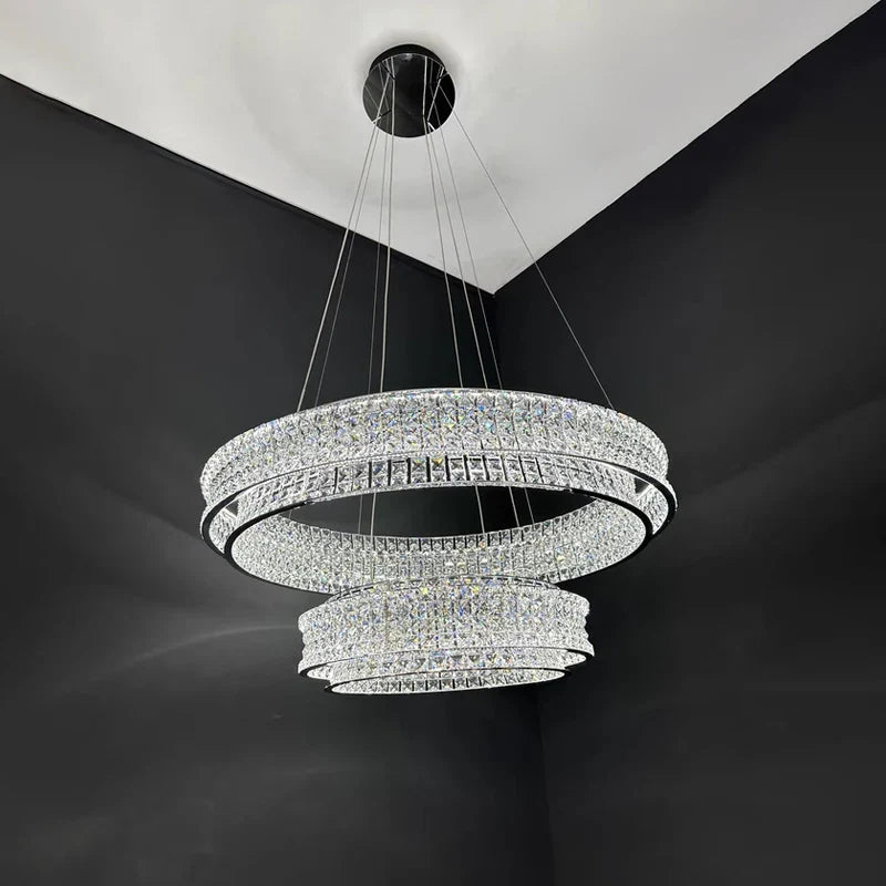 Afralia™ Crystal Ceiling Chandelier for Living Dining Bedroom Home Decor - Modern Luxury Lighting