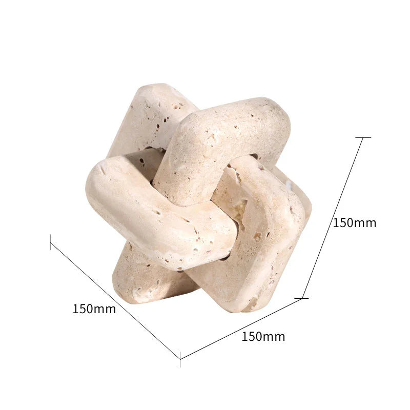 Afralia™ Archway Shape Travertine Sculpture Figurine Statue for Home Decor