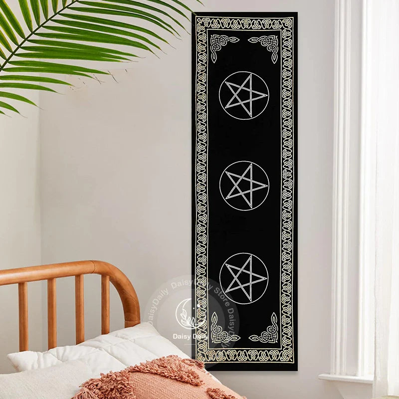 Afralia™ Indian Three Pentagram Tapestry Wall Hanging for Boho Room Decor