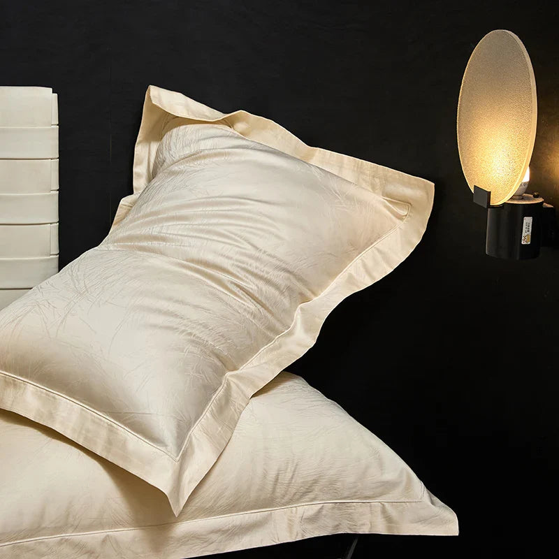 Afralia™ Luxury Jacquard Egyptian Cotton Queen King Bedding Set 4Pcs