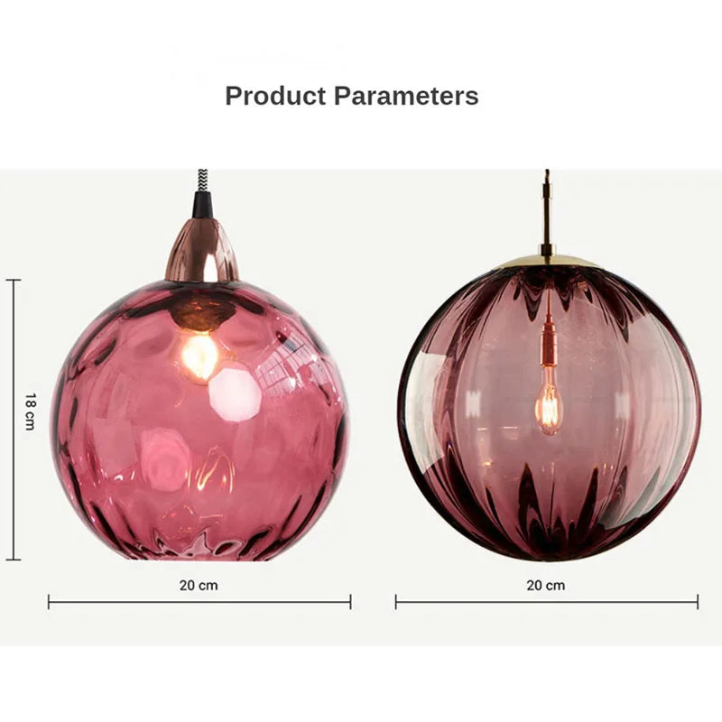 Afralia™ Glass Ball Lustre Pendant Lights - Modern Kitchen Hanging Fixture