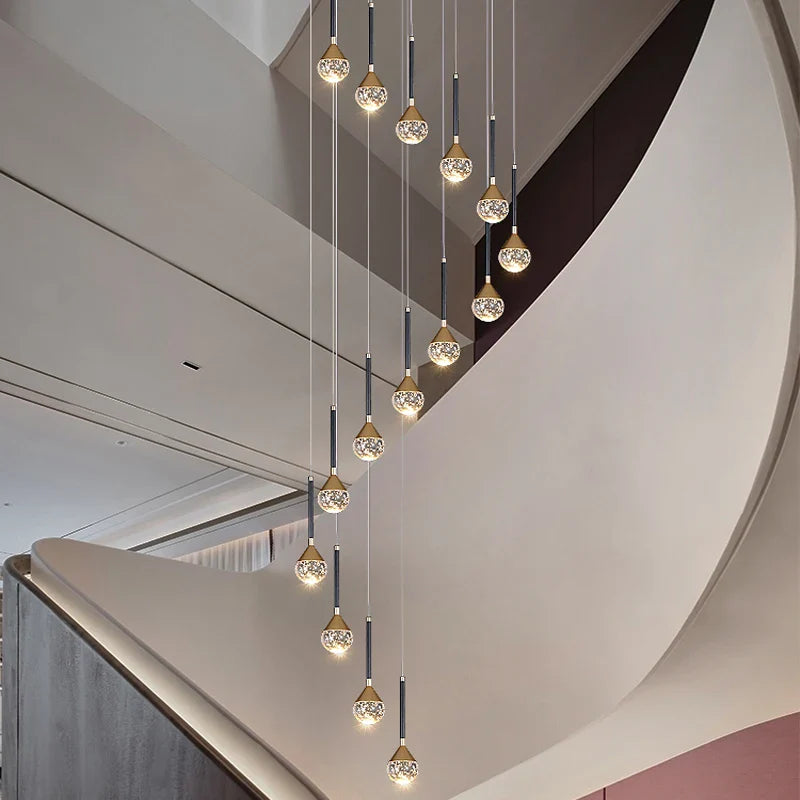 Afralia™ Sphere Chandelier: Modern Nordic Luxury Lighting for Living Room, Staircase