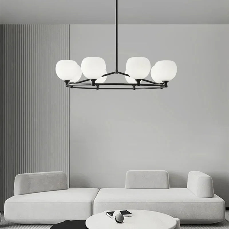 Afralia™ Modern Glass Ball LED Pendant Lights for Living Room Dining Room Kitchen Chandelier