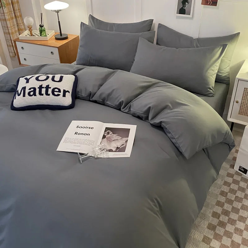 Afralia™ Cartoon Print Bedding Set: Breathable Duvet Cover, Bed Sheet, Pillowcases - Double & Single Sizes