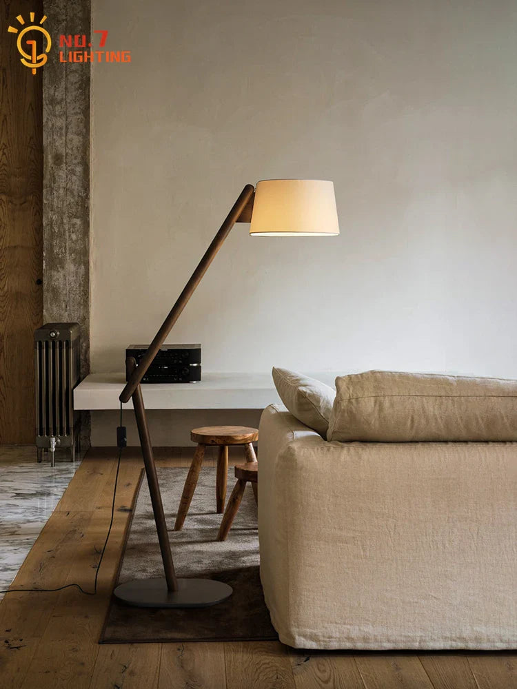 Afralia™ Solid Wood Floor Lamp LED E27 for Living Room Sofas Bedroom Study Area