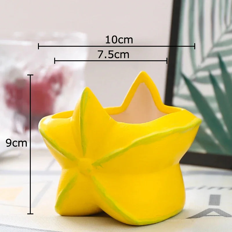 Afralia™ Watermelon Shape Vase Green Plant Pot Cartoon Fruits Room Decor