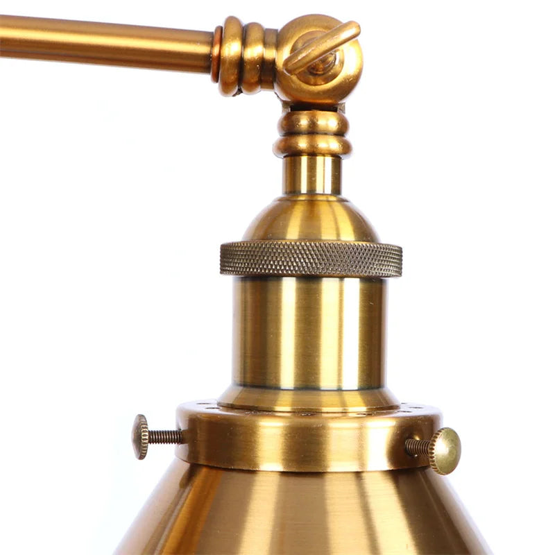 Afralia™ Industrial Vintage LED Wall Light 2 Heads Gold Iron Loft Lamparas De Pared