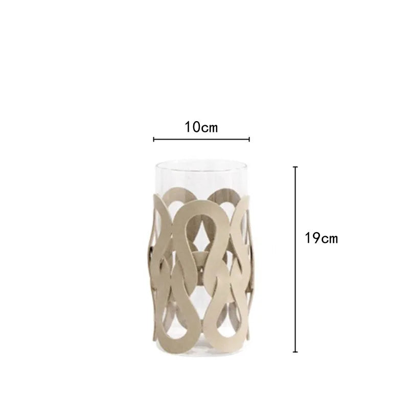 Afralia™ Woven Leather Glass Vase for Home Decoration and Terrarium Floral Arrangement