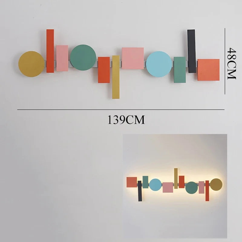 Afralia™ Geometric Flush Mount Macaron Lamp for Living Room Bedside Lighting