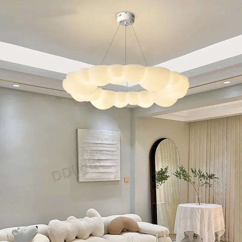 Afralia™ Cloud Pendant LED Chandelier for Living Dining Bedroom Ceiling Lamps