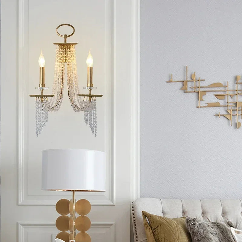 Afralia™ Crystal Candle Chandelier: Elegant Hanging Lamp for Villa, Dining Room, Bedroom, Living Room