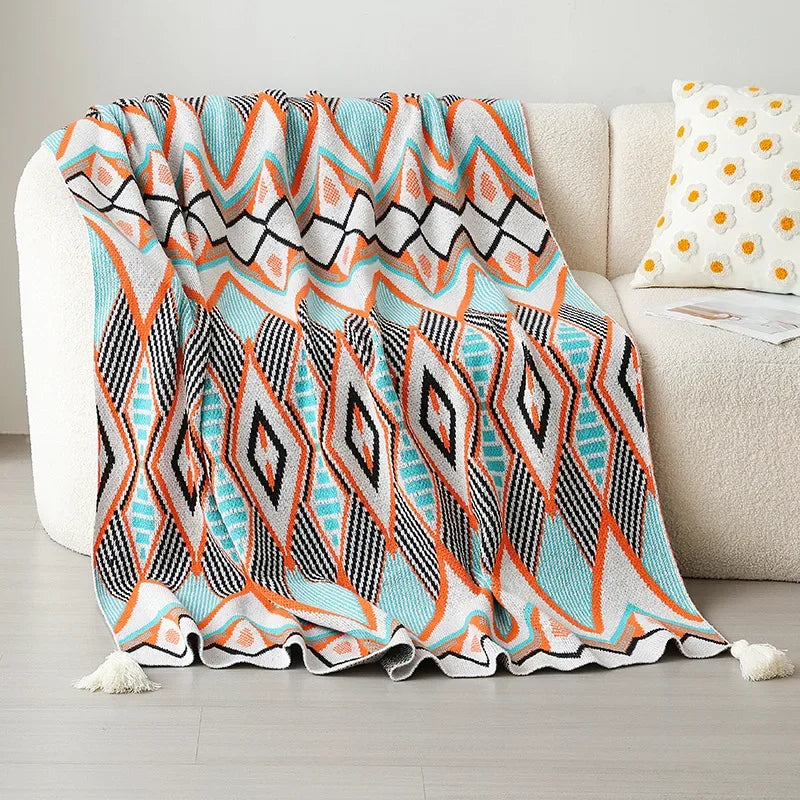 Afralia™ Bohemian Winter Blanket: Skin-friendly, Thick & Multifunctional for Office, Travel & Home