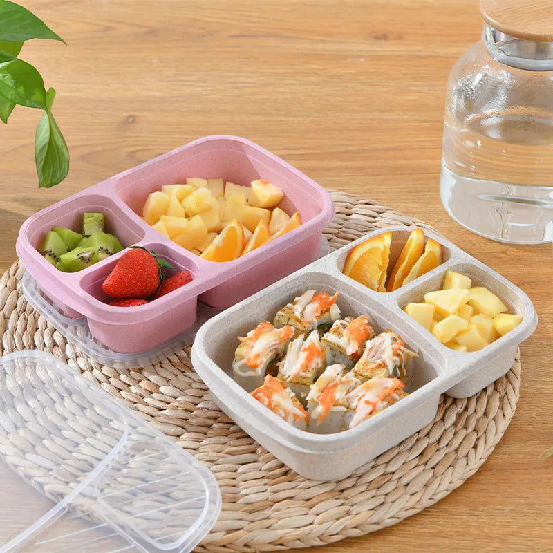 Afralia™ Kids' Wheat Straw Bento Box Set with Lunch Bag