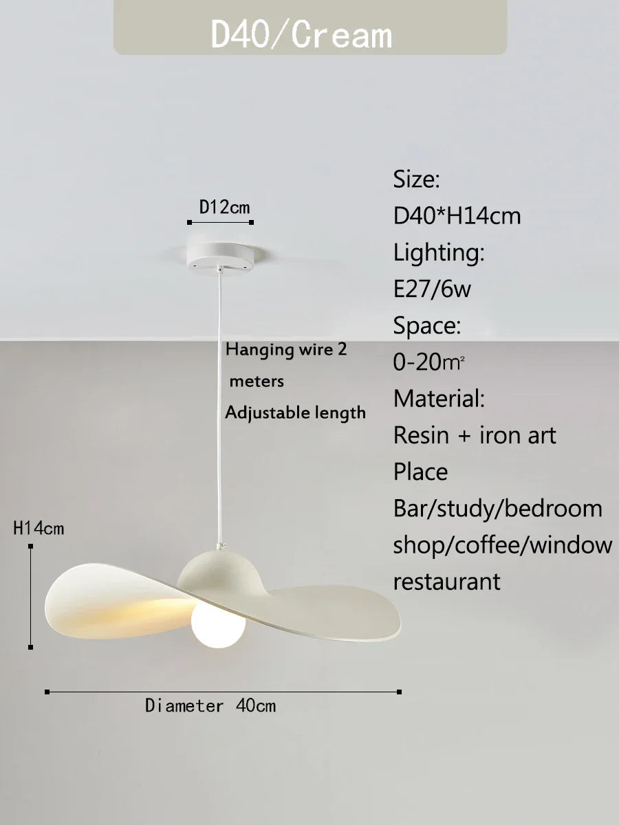 Afralia™ Nordi Cream Pendant Lights Hat Chandelier for Home Decor