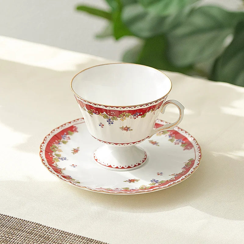 Afralia™ Fairy Tale Flower Ceramic Cup & Saucer Set for Dining Table Tea & Coffee