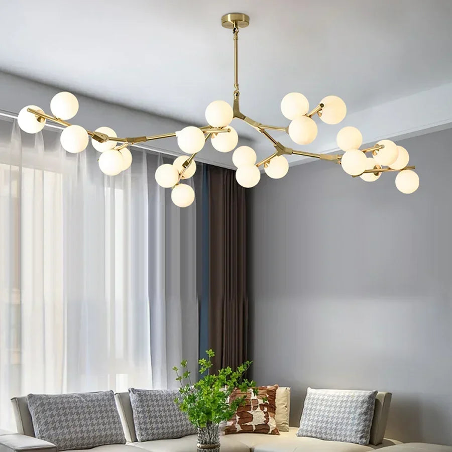 Afralia™ Modern Glass Ball Pendant Lamps - Elegant Indoor Chandelier for Living & Dining Room