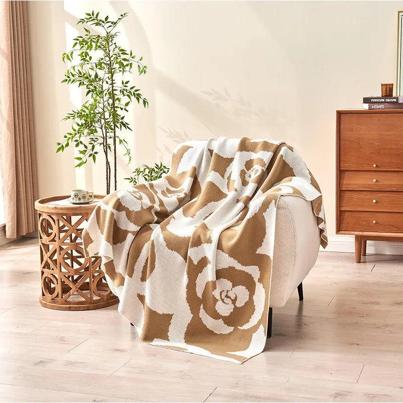 Afralia™ Camellia Knitted Blanket: Soft Spring/Summer Office Nap Sofa High-End Single Quilt
