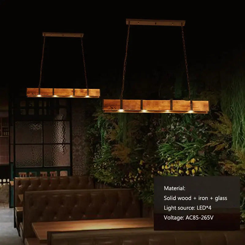 Afralia™ Vintage Wooden Pendant Lamp for Dining Room and Bar Table Lighting
