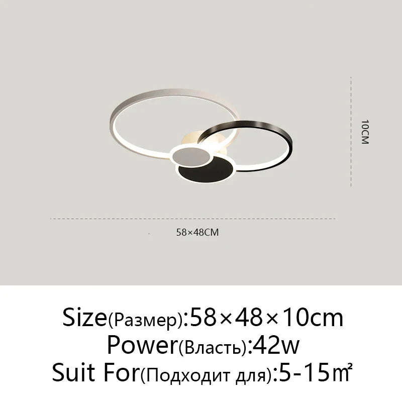 Afralia™ Modern LED Chandelier with Remote Control for Living Room & Bedroom Lighting