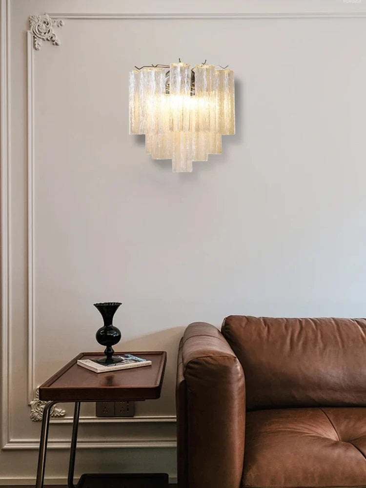 Pink Glass Wall Sconce Lamps LED - Afralia™ Modern Home Decor Aisle Hotel Light